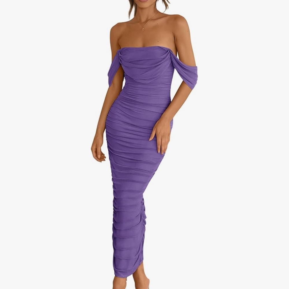 Chic Strapless Purple Dress
